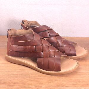Born Iwa Women's 6 Woven Leather Strappy Sandals Brown Boho Artisan Comfort